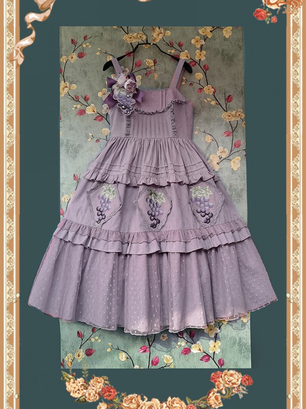 INFANTA * Vineyard * JSK Autumn Lolita Jacquard Cotton Full Waist Dress