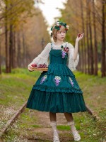 INFANTA * Vineyard * JSK Autumn Lolita Jacquard Cotton Full Waist Dress