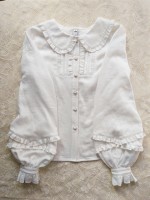 Ruffled Doll Collar Cotton Blouse Ruffled Doll Collar Cotton Blouse