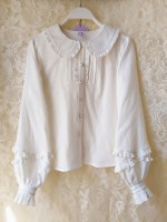 Ruffled Doll Collar Cotton Blouse