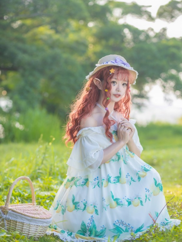 'Yukari on summer night' Chiffon Ruffle Sleeve One-piece 'Yukari on summer night' Chiffon Ruffle Sleeve One-piece