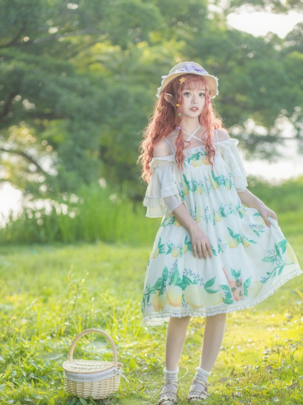 'Yukari on summer night' Chiffon Ruffle Sleeve One-piece 'Yukari on summer night' Chiffon Ruffle Sleeve One-piece