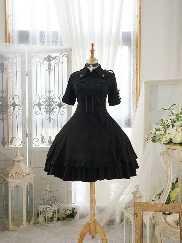 +Jeanne d'Arc+ Gothic Dark Military Thick One-piece 133