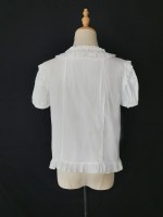 Lolitai short sleeved shirt with lotus leaf inner top blouse Lolitai short sleeved shirt with lotus leaf inner top blouse
