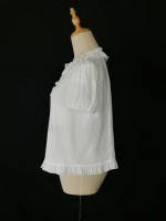 Lolitai short sleeved shirt with lotus leaf inner top blouse Lolitai short sleeved shirt with lotus leaf inner top blouse
