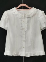 Lolitai short sleeved shirt with lotus leaf inner top blouse Lolitai short sleeved shirt with lotus leaf inner top blouse