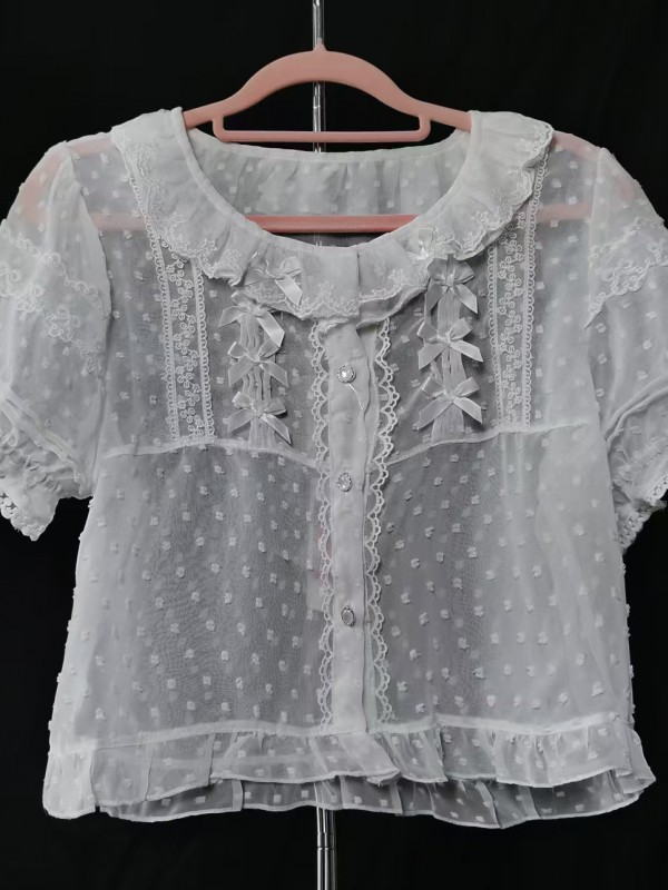 Lolita chiffon with bubble sleeves blouse Lolita chiffon with bubble sleeves blouse