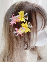 2 Translucent Candy-Shaped Hair Clips 2 Translucent Candy-Shaped Hair Clips