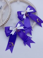2 Violet Hair Clips with Stars and Moon