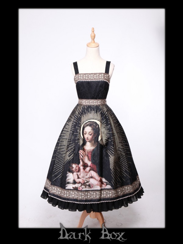 Stamped Virgin Mary statue positive waist jsk Stamped Virgin Mary statue positive waist jsk
