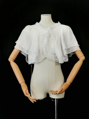 Lolita  three color elegant chiffon shawl short style