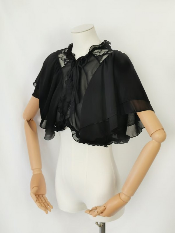 Lolita three color elegant chiffon shawl short style Lolita three color elegant chiffon shawl short style