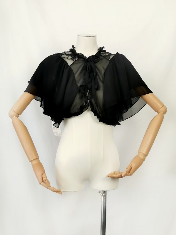 Lolita three color elegant chiffon shawl short style Lolita three color elegant chiffon shawl short style