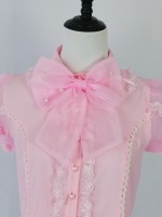 Pink big bow Lolita short sleeved shirt Pink big bow Lolita short sleeved shirt