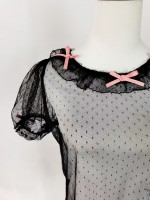 Dot Mesh Inner Set|Cute Bow Inner Set Lolita Inner blouse Dot Mesh Inner Set|Cute Bow Inner Set Lolita Inner blouse