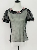 Dot Mesh Inner Set|Cute Bow Inner Set Lolita Inner blouse Dot Mesh Inner Set|Cute Bow Inner Set Lolita Inner blouse