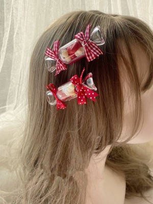 A Pair of Transparent Candy Hair Clips