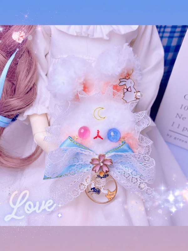 A Rabbit in the Clouds - Sweet Plush Rabbit Brooch Hairpin A Rabbit in the Clouds - Sweet Plush Rabbit Brooch Hairpin