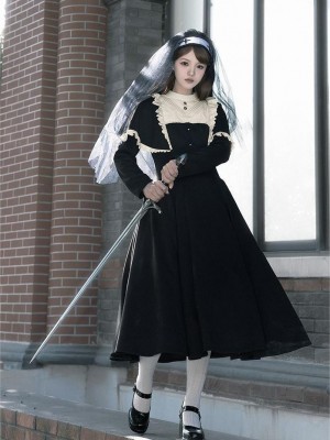 【Aria】~lolita Onepiece~Gothic Nun attire~Wide Hemline Spring models