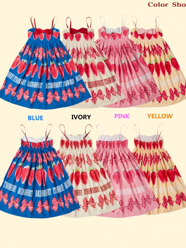 Bacio Bouquet - Sweet Strawberry High-waisted Jumperskirt Bacio Bouquet - Sweet Strawberry High-waisted Jumperskirt