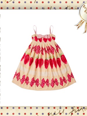 Bacio Bouquet - Sweet Strawberry High-waisted Jumperskirt