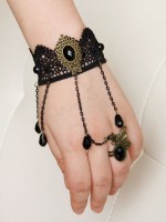 Baroque Black Fringe Wrist Band