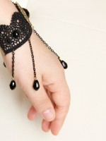 Baroque Black Fringe Wrist Band