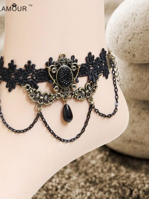 Baroque Gothic Vintage Lace Anklet