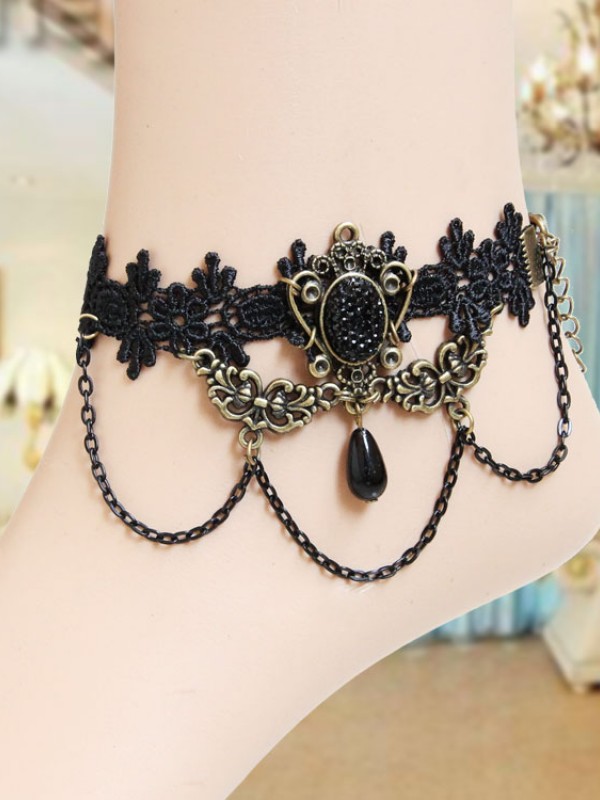 Baroque Gothic Vintage Lace Anklet