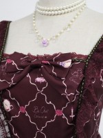 Sweet Vintage Beauty and Beast Print Lolita Jumperskirt Sweet Vintage Beauty and Beast Print Lolita Jumperskirt