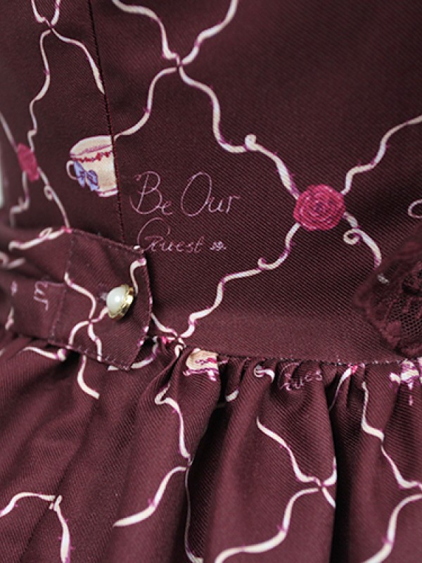 Sweet Vintage Beauty and Beast Print Lolita Jumperskirt Sweet Vintage Beauty and Beast Print Lolita Jumperskirt