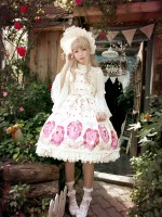 Sweet Vintage Beauty and Beast Print Lolita Jumperskirt Sweet Vintage Beauty and Beast Print Lolita Jumperskirt