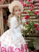 Sweet Vintage Beauty and Beast Print Lolita Jumperskirt Sweet Vintage Beauty and Beast Print Lolita Jumperskirt