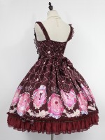 Sweet Vintage Beauty and Beast Print Lolita Jumperskirt Sweet Vintage Beauty and Beast Print Lolita Jumperskirt