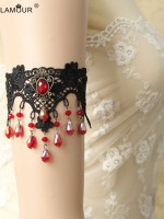 Black Race Red Crystal Armband