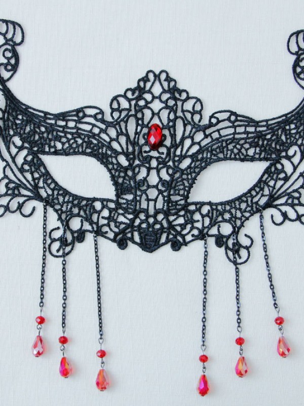 Black Lace Red Diamond Mask Black Lace Red Diamond Mask