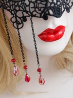 Black Lace Red Diamond Mask Black Lace Red Diamond Mask