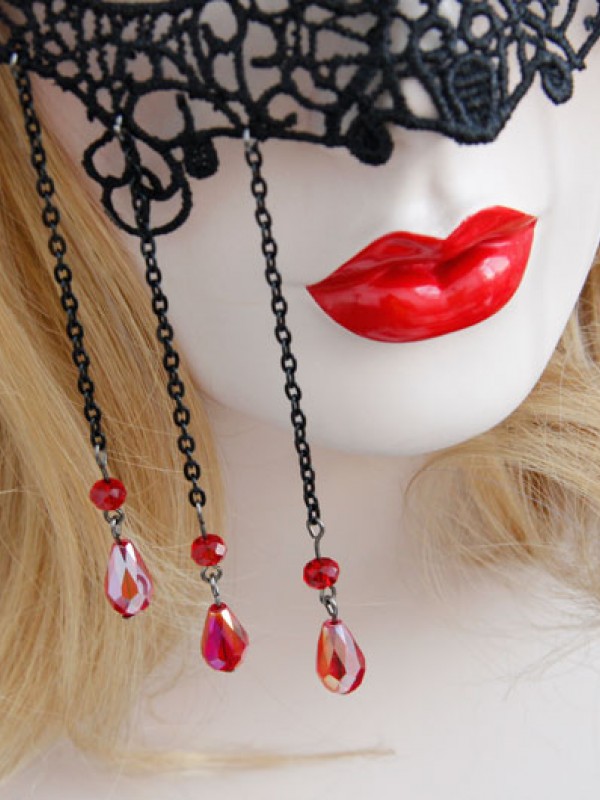 Black Lace Red Diamond Mask Black Lace Red Diamond Mask