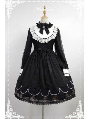 Vintage Church Style Dress Black Requiem One-piece