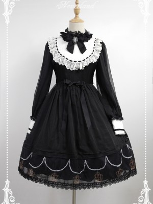 Vintage Church Style Dress Black Requiem One-piece