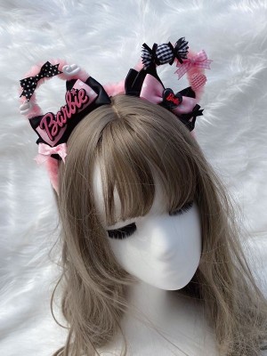 Black and Pink Bear Ears KC