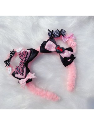 Black and Pink Bear Ears KC