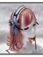 Black and White Grids Lolita Lace Hair Band Black and White Grids Lolita Lace Hair Band