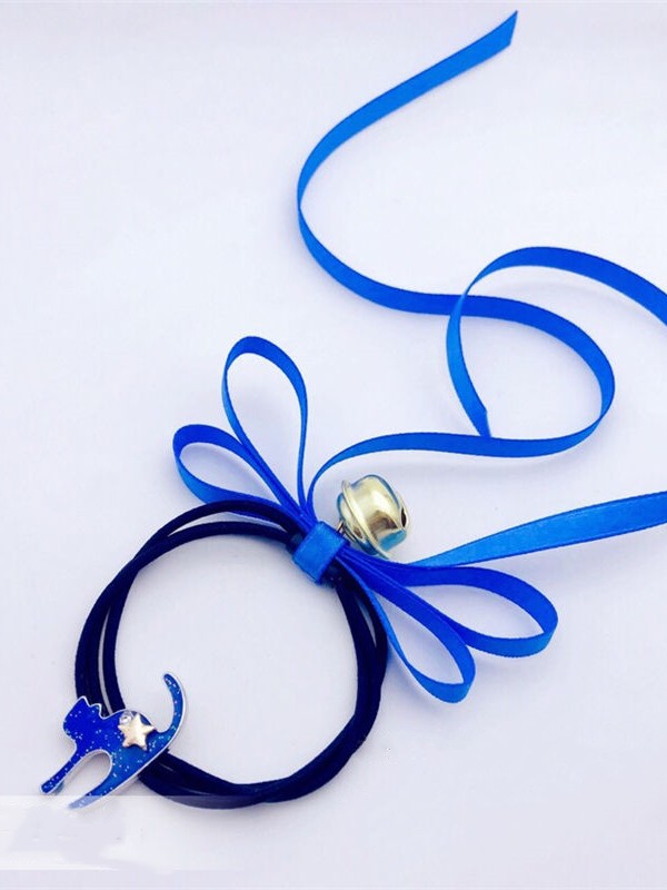 Blue Cat Hair Ring with Ribbons