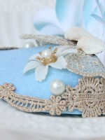 Blue Flower Shell Mini Top Hat Blue Flower Shell Mini Top Hat