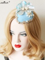 Blue Flower Shell Mini Top Hat