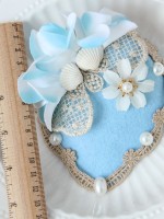 Blue Flower Shell Mini Top Hat Blue Flower Shell Mini Top Hat