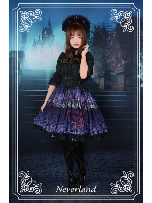 Dark Style Butterfly Cemetery Print Skirt