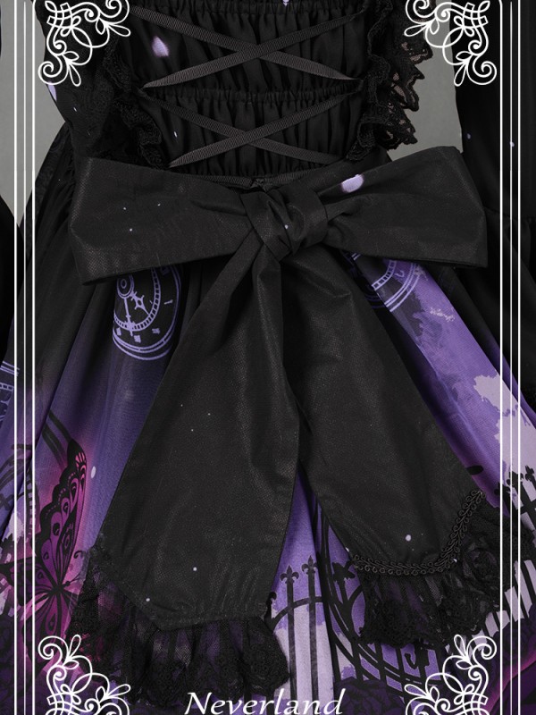 Dark Gothic Printed Lolita Dress Butterfly Cemetery One Piece Dark Gothic Printed Lolita Dress Butterfly Cemetery One Piece