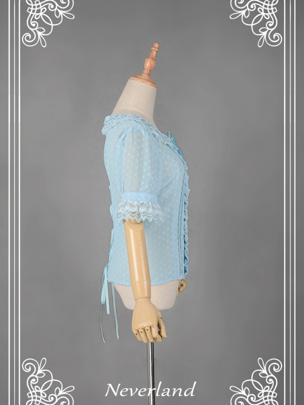 Cannele Chiffon Short Sleeve Blouse Cannele Chiffon Short Sleeve Blouse